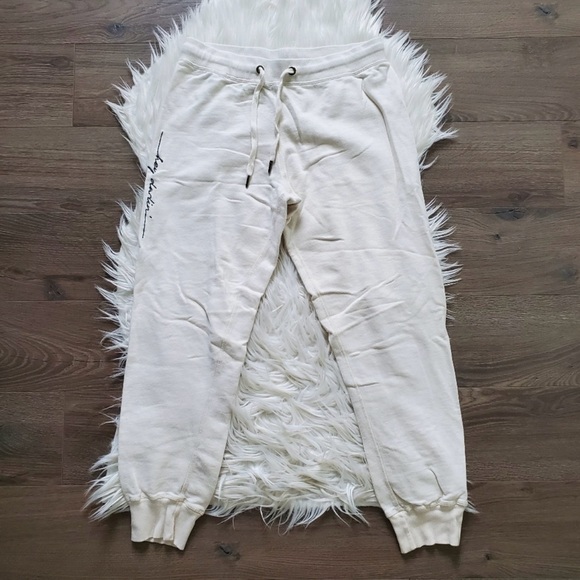 Fletch Embroidered White Jogger Sweatpants - Picture 2 of 4